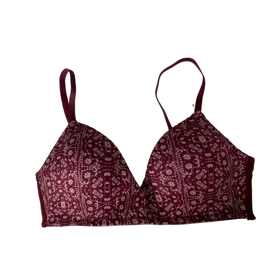 Lucky Brand maroon print women's size 34C padded bra